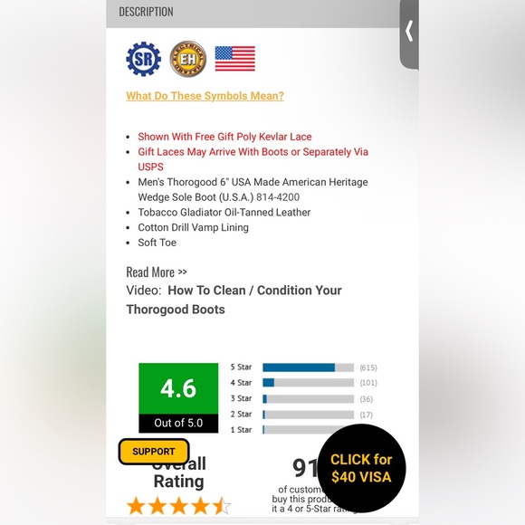 THOROGOOD MAXwear WEDGE WORK BOOT SZ.12 - Picture 13 of 13